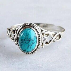 Delysia King Antiqued Turquoise Ring, Size 9